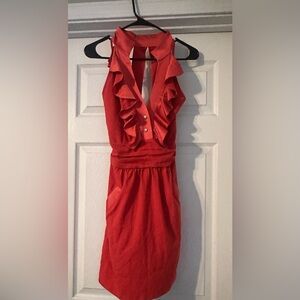 BCBGeneration Women's Sleeveless Dress Cut-Out, Ruffle Size 8